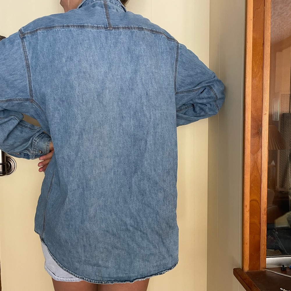 Wrangler Denim Button-Down Shirt Jacket - Light Blue - Picture 2 of 3